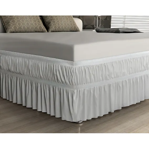 Saia P/ Cama Box Malha King Size Branco Adomes Foto 1