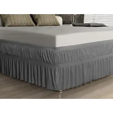 Saia P/ Cama Box Malha Queen Size Cinza Adomes Foto mini 1