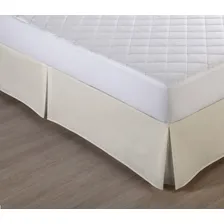 Saia Para Cama Box Casal Com Pregas Creme Admirare Foto  mini 1