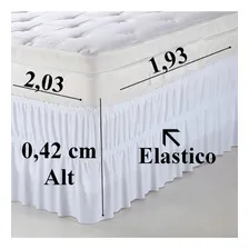 Saia Para Cama Box Casal King Branca Elástico Duplo Foto mini 3