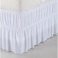 Saia Para Cama Box Casal King Branca Elástico Duplo Foto mini 2