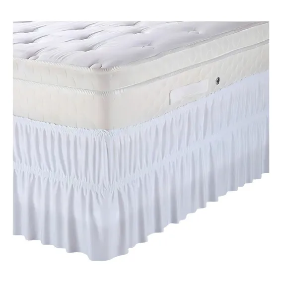 Saia Para Cama Box Casal King Branca Elástico Duplo Foto 1