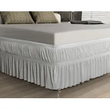 Saia Para Cama Box Malha Casal Branco Adomes Foto  mini 1