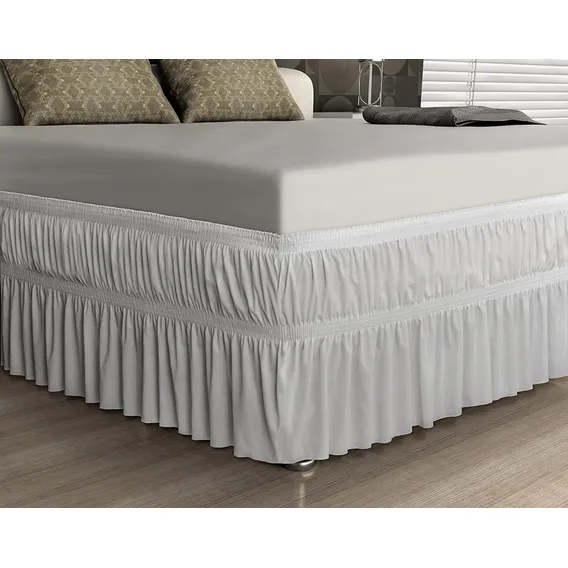 Saia Para Cama Box Malha Queen Size Branco Adomes Foto 1