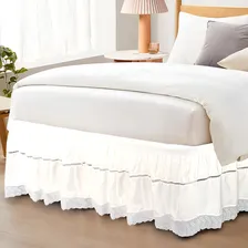 Saia Para Cama Box Queen Ponto Palito Branco Foto mini 1