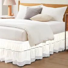 Saia Para Cama Box Queen Ponto Palito Branco Foto mini 3