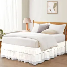 Saia Para Cama Box Queen Ponto Palito Branco Foto mini 2