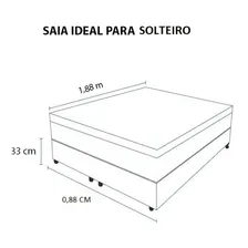 Saia Para Cama Box Solteiro Matelada Microfibra Cor Branco Foto mini 3