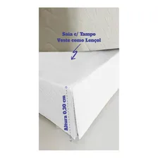 Saia Para Cama Box Solteiro Matelada Microfibra Cor Branco Foto mini 2