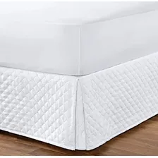 Saia Para Cama Box Solteiro Matelada Microfibra Cor Branco Foto mini 1