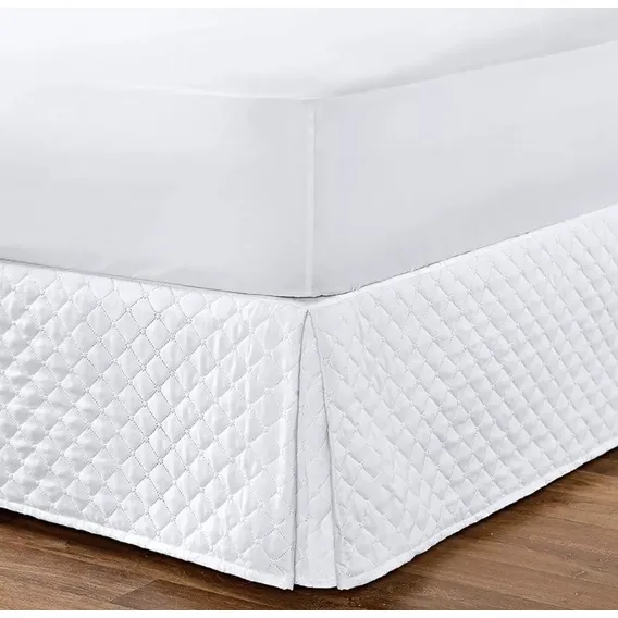 Saia Para Cama Box Solteiro Matelada Microfibra Cor Branco Foto 1