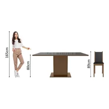 Sala Jantar Madesa Moscou Plus Mesa Tampo Vidro 6 Cadeiras Cor Rustic/Preto 045997K6XTPT Foto mini 4