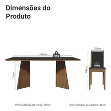 Sala jantar mesa tampo MDJA080007D8PT vidro 8 cadeiras cor rustic e preto Foto  mini 1