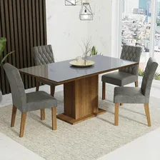 Sala Jantar Mesa Tampo Vidro 4 Cadeiras Marilia Madesa Rcs Foto mini  2