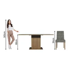 Sala Jantar Mesa Tampo Vidro 4 Cadeiras Marilia Madesa Rcs Foto mini 4