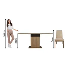 Sala Jantar Mesa Tampo Vidro 6 Cadeiras Alexis Madesa Imp Foto mini 4