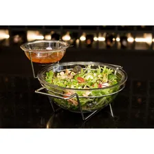 Saladeira Com Bowl Molho Vinagrete Vidro Acompanha Colher Forma Inox Saladeira Vidro Colher Foto mini 4