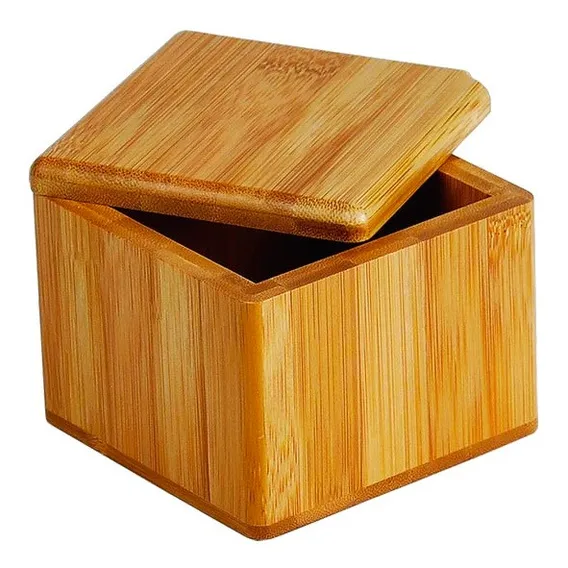 Saleiro Em Bambu Com Tampa Girat贸ria Welf Cor Bege Foto 1
