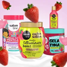 Salon Line Kit Creme, Creme 3 em 1, Gelatina e Óleo Morango Foto mini 2