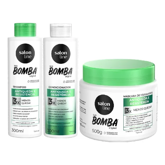 Salon Line Sos Bomba Antiqueda Kit Shampoo+cond+mascara Foto 1