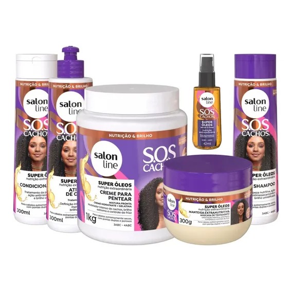 Salon Line Sos Cachos Super Oleos Nutritivo 06 Itens Foto 1