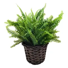 Samambaia Artificial Folhas Silicone Vaso Arranjo Toque Real Foto mini 1