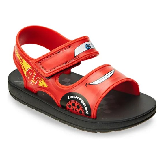 Sandália Infantil Disney Diversão Grendene Cor Preto Vermelho Desenho Personagem Tamanho 23.24 Br Foto 1