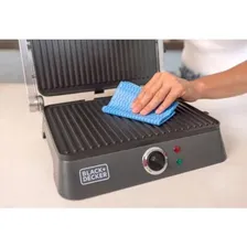 Sanduicheira Grill Elétrica Gourmand Gris Black Decker, Modelo G1400, Grill com Chapa Antiaderentes, Sanduicheira Grill com Abertura 180 Graus, 220v Foto mini 4