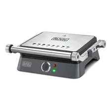 Sanduicheira Grill Elétrica Gourmand Gris Black Decker, Modelo G1400, Grill com Chapa Antiaderentes, Sanduicheira Grill com Abertura 180 Graus, 220v Foto  mini 1