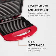 Sanduicheira Grill Premium S-19 800w Vermelho E Inox Mondial 110V Foto mini  2