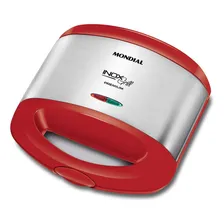 Sanduicheira Grill Premium S-19 800w Vermelho E Inox Mondial 110V Foto  mini 1