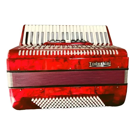 Sanfona/gaita/acordeon Todeskini 120 Baixos 7 Registros Cor Vermelho Foto 1