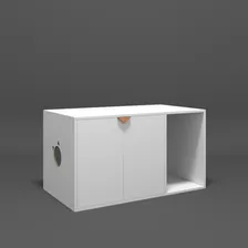 Sanitário Banheiro De Gato Caixa De Areia Fechada Box Cat Cor Branco com Cobre Foto mini 4