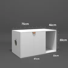 Sanitário Banheiro De Gato Caixa De Areia Fechada Box Cat Cor Branco com Cobre Foto mini 2