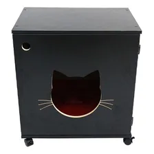 Sanitário Banheiro Gatos Caixa De Areia Félix Grande Preto Foto mini 1
