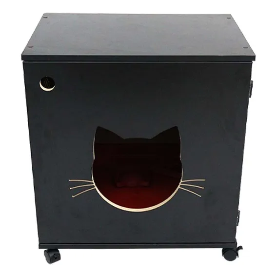 Sanitário Banheiro Gatos Caixa De Areia Félix Grande Preto Foto 1
