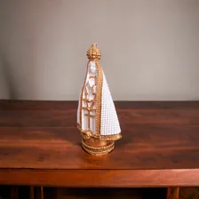 Santinha Nossa Senhora Perola Aparecida Delicada 15cm Cor Branca Foto mini 4