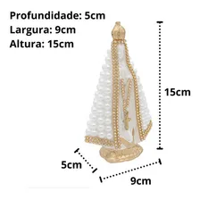 Santos Imagens Nossa Senhora Perola Branca 15cm Artesanato Cor Pérola Branca Com Centro Branco Foto mini  3