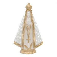 Santos Imagens Nossa Senhora Perola Branca 15cm Artesanato Cor Pérola Branca Com Centro Branco Foto  mini 1
