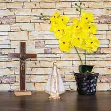 Santos Imagens Nossa Senhora Perola Branca 15cm Artesanato Cor Pérola Branca Com Centro Branco Foto mini 4