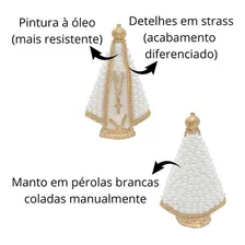 Santos Imagens Nossa Senhora Perola Branca 15cm Artesanato Cor Pérola Branca Com Centro Branco Foto mini  2