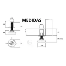 Sapata Pé Nivelador Pequeno Com Bucha 1/4x22mm - 100 Pçs Foto mini 4