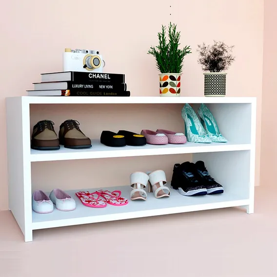 Sapateira Branco 100x40x40p Organizador Porta Sapato Mdf Foto 1
