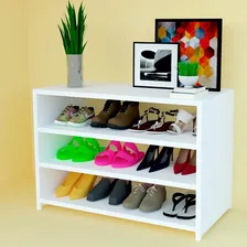 Sapateira Branco 100x70x40cm Nicho Organizador Sapato Mdf Foto  mini 1