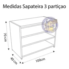 Sapateira Branco 100x70x40cm Nicho Organizador Sapato Mdf Foto mini  2
