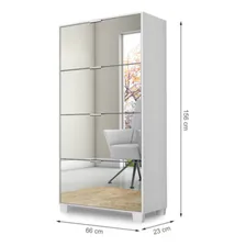 Sapateira Com Espelho 4 Gavetas Organizador Cores Cor Branco Foto mini 4