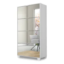 Sapateira Com Espelho 4 Gavetas Organizador Cores Cor Branco Foto mini 2