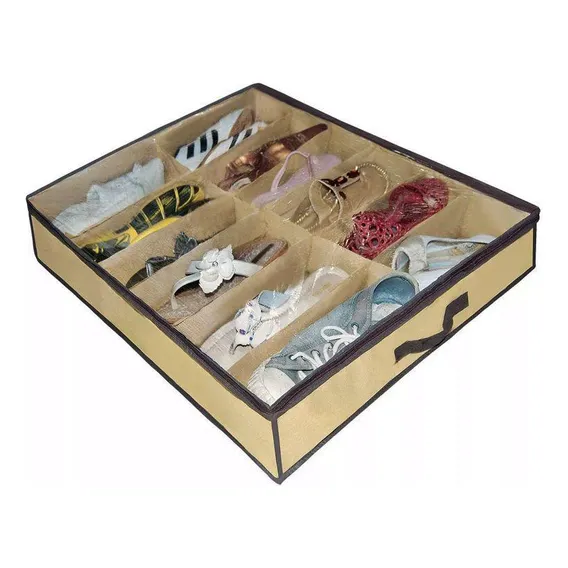 Sapateira Flexível Organizadora De Sapatos 12 Pares Bege Foto 1