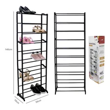 Sapateira Organizador Sapato Prateleira 20 Pares Desmontável Cor Preto Foto mini 3