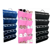 Sapateira Organizadora Pendurável Atrás Porta 20 Bolsos Cor Azul Foto mini 1